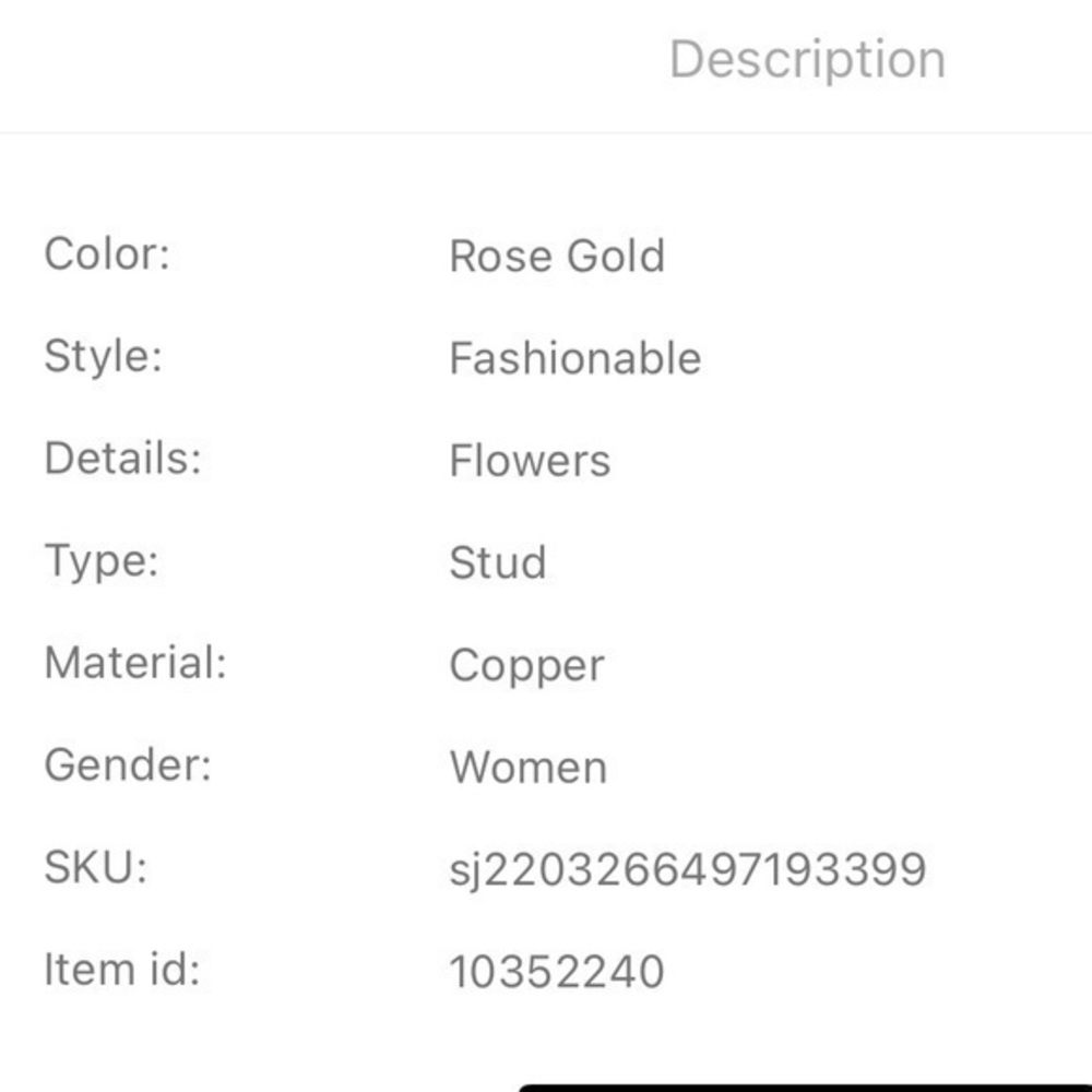 Cubic Zirconia Flower Ear Climbers Stud Earrings Rose Gold - Picture 8 of 8